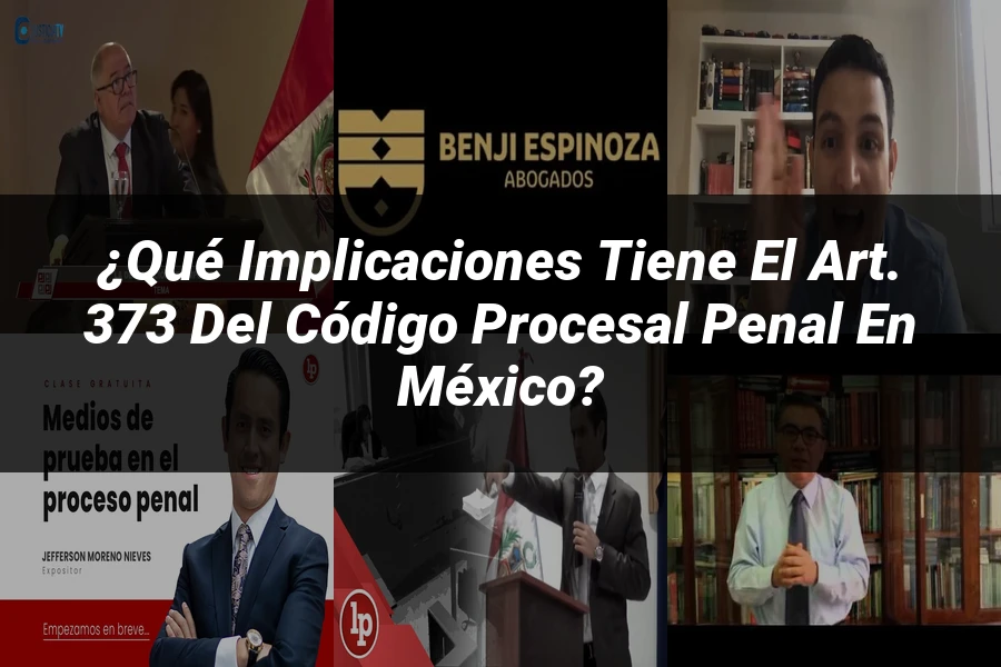 "¿Qué Implicaciones Tiene el Art. 373 del Código Procesal Penal en México?"