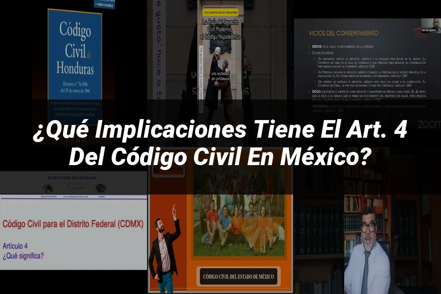 "¿Qué Implicaciones Tiene el Art. 4 del Código Civil en México?"