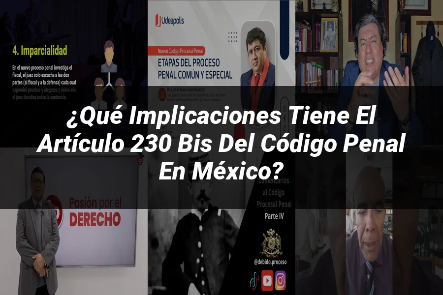 "¿Qué Implicaciones Tiene el Artículo 230 Bis del Código Penal en México?"