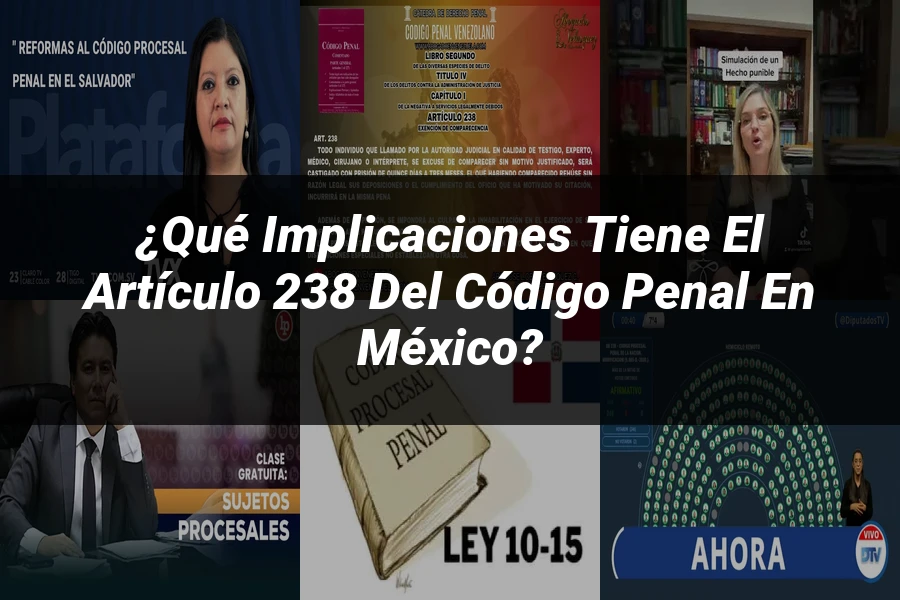 "¿Qué Implicaciones Tiene el Artículo 238 del Código Penal en México?"