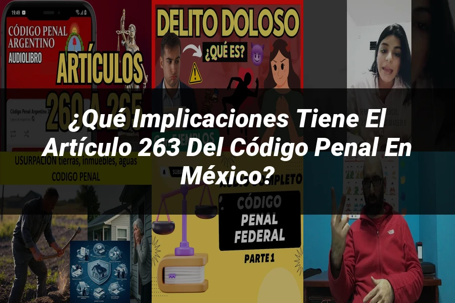 "¿Qué Implicaciones Tiene el Artículo 263 del Código Penal en México?"