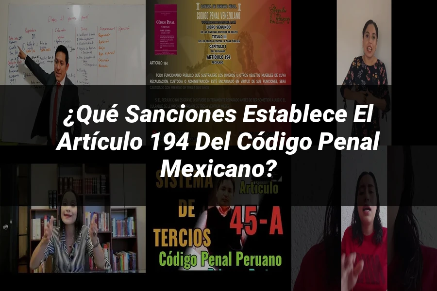 "¿Qué Sanciones Establece el Artículo 194 del Código Penal Mexicano?"