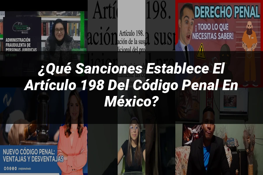 "¿Qué Sanciones Establece el Artículo 198 del Código Penal en México?"