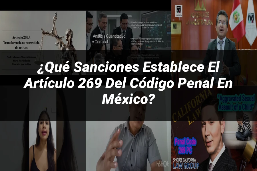 "¿Qué Sanciones Establece el Artículo 269 del Código Penal en México?"