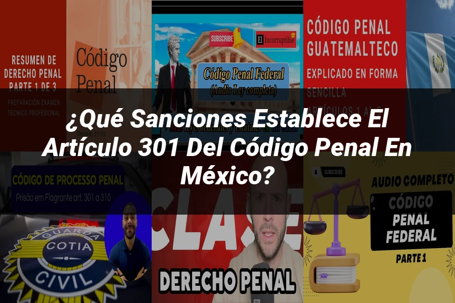 "¿Qué Sanciones Establece el Artículo 301 del Código Penal en México?"