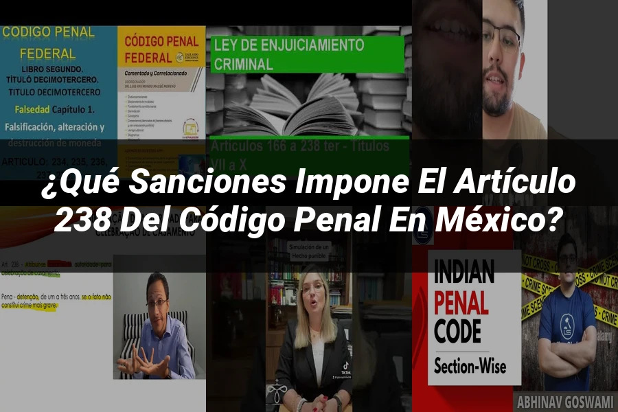 "¿Qué Sanciones Impone el Artículo 238 del Código Penal en México?"