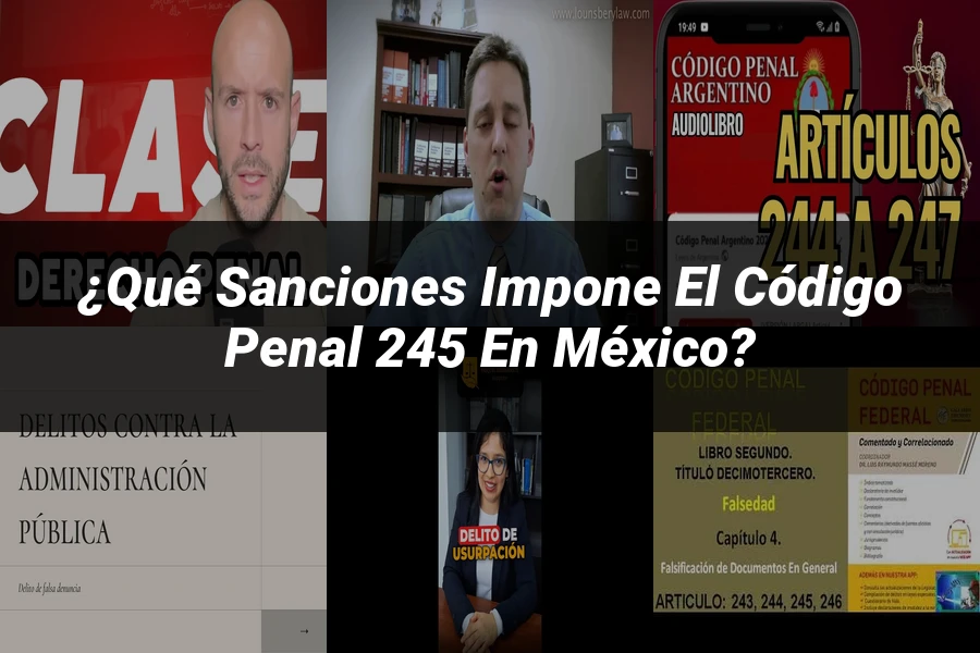 "¿Qué Sanciones Impone el Código Penal 245 en México?"