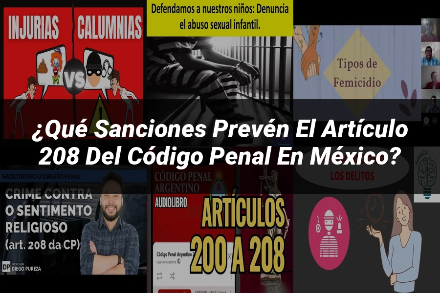 "¿Qué Sanciones Prevén el Artículo 208 del Código Penal en México?"