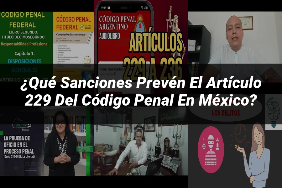 "¿Qué Sanciones Prevén el Artículo 229 del Código Penal en México?"
