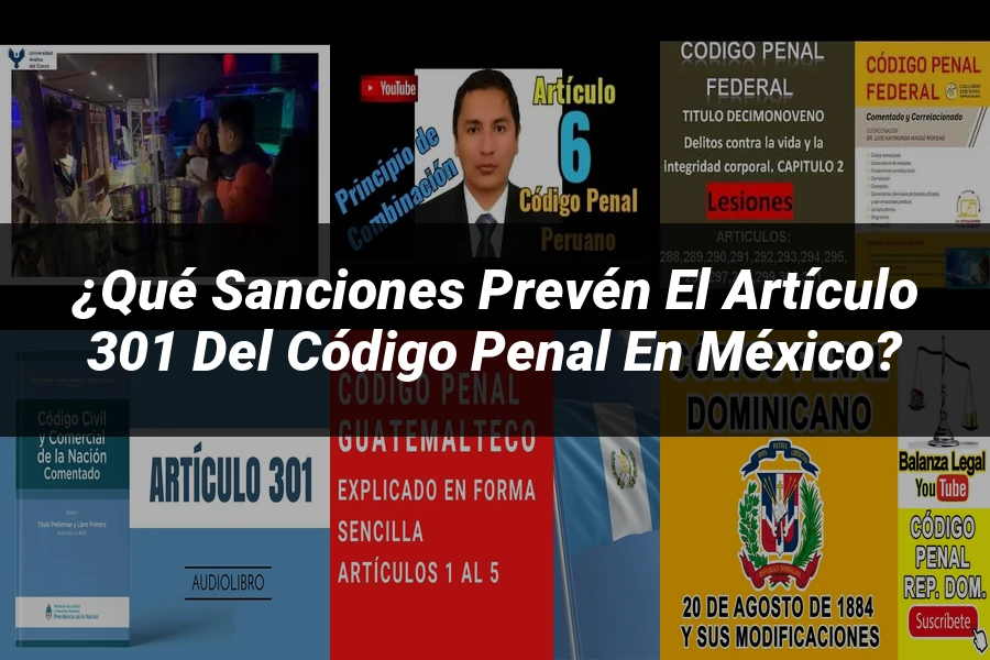 "¿Qué Sanciones Prevén el Artículo 301 del Código Penal en México?"