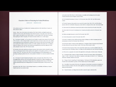 Key Points of the Executive Order Regarding Protection of Federal Workforce