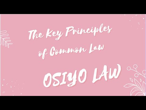 Understanding the Common Law Principles in Law Common to I