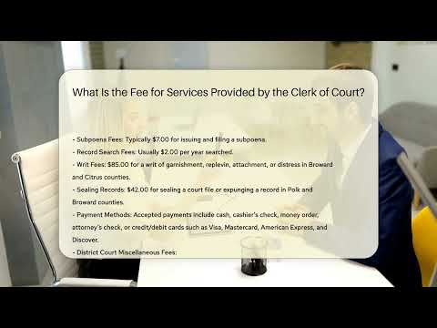 Understanding Clerk of Court Fees: A Comprehensive Overview