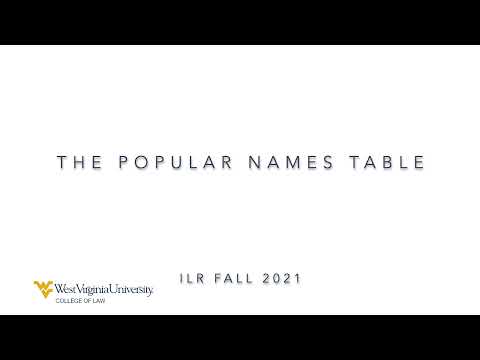 Essential Statute Popular Name Table for Reference and Navigation