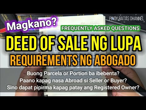 Deed of Sale for Land in Tagalog Language