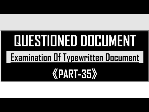 Forensic Examination Techniques for Typewritten Documents