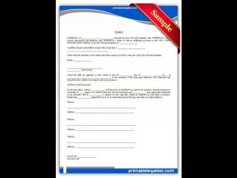 Free Printable Codicil to Will Template for Easy Estate Planning